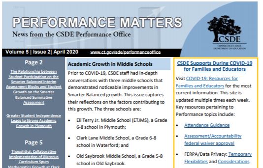 ajitgct's tweet photo. What contributes to academic growth in middle school? Pre-COVID reflections from 3 districts that demonstrated noticeable improvements in Smarter Balanced growth are captured in the April 2020 Performance Matters newsletter. https://t.co/DdBXn5p8Ld
@WPS_CT
@plymouthps
@JanG06475 https://t.co/6ThzPwr0AN