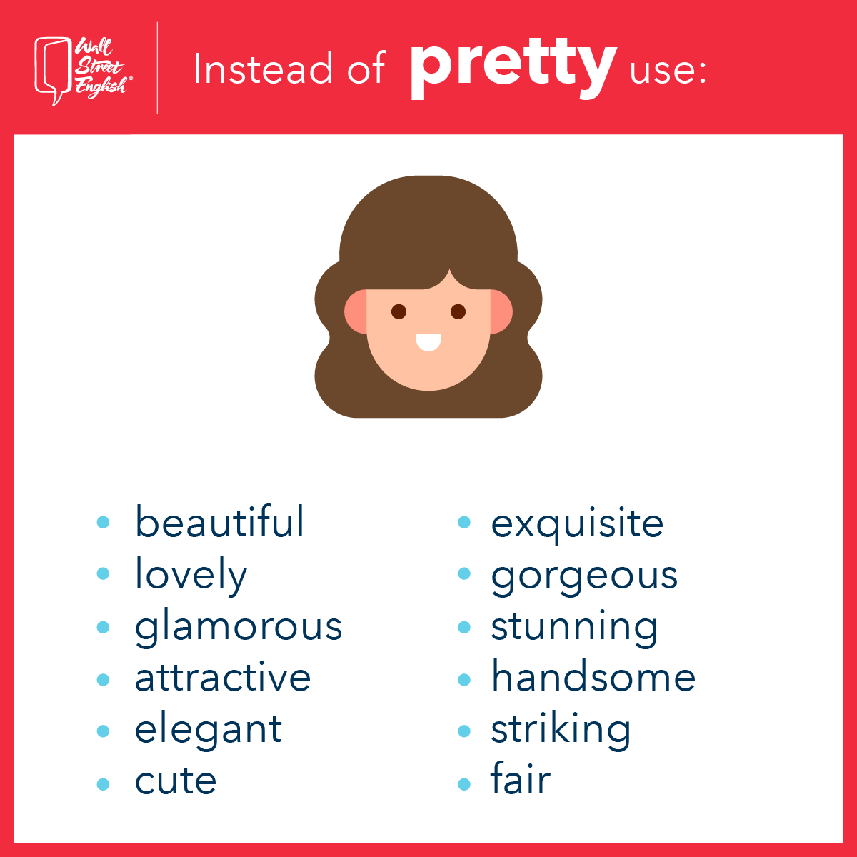 WSEMexico's tweet photo. #WSETips Conoce otras formas de decir "Pretty" 👩

https://t.co/HBEkSno2Xs

#Pretty #AprendeInglés #English #SayYes #EnglishTips https://t.co/KtqTJu9jKz