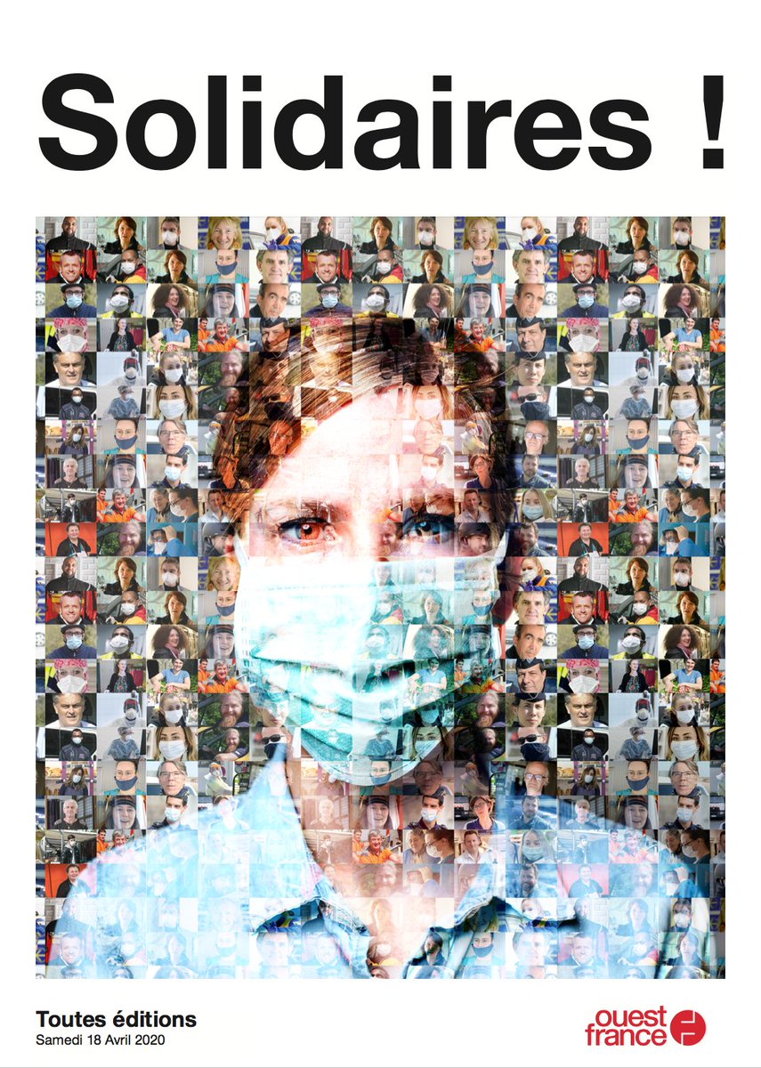 SOLIDAIRES ✊

Pour saluer les personnes mobilisées face à la crise du #Covid19, Ouest-France a mis en lumière "les solidaires" dans un numéro spécial, samedi 18 avril. 

🙏 Merci à elles ! Merci à eux ! ➡ bit.ly/2z9oGkZ