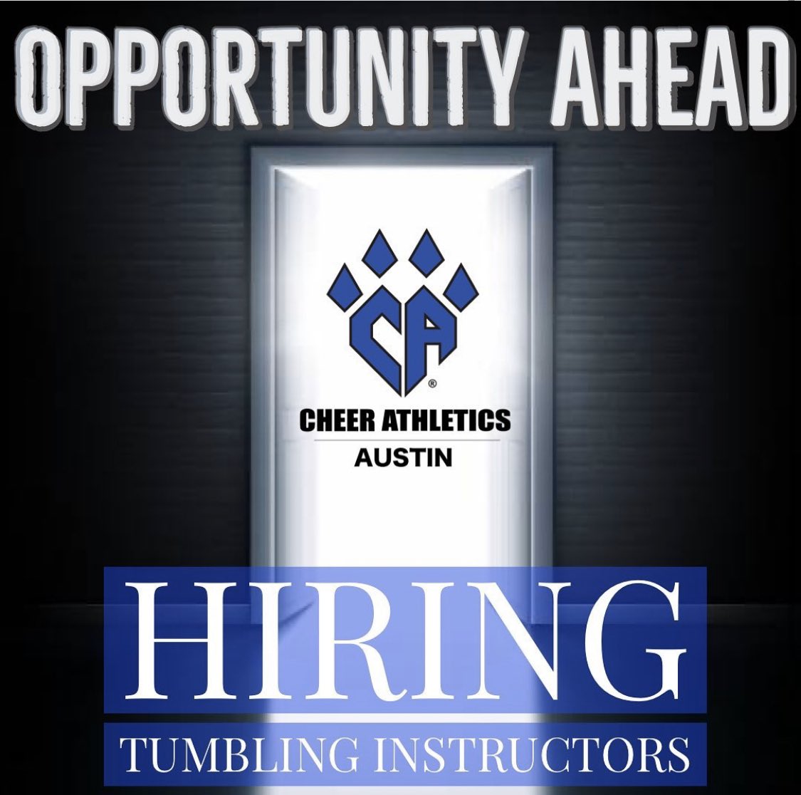 Calling advanced and experienced tumbling instructors... WE WANT YOU! We are looking to hire 2-3 employees to join our tumbling class staff with compensation effective May 1st! Email resumes to austin@cheerathletics.com.  #clawstin #g3fca2a