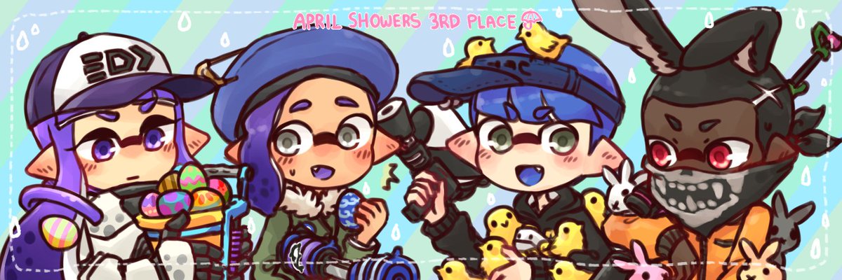 Punnybuni's tweet photo. April Showers 3rd place banner☂️  Thank you for playing! https://t.co/Rb2f9vkYij