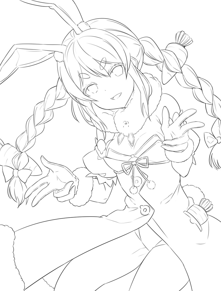 集中しても線画時間かかるな・・・ 