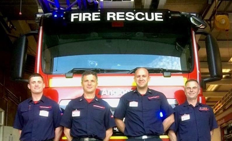 bostonunitedCF's tweet photo. ❤️🚨🚒 Thank you to all the staff at Boston Fire Station who are on the frontline responding to calls and continue to keep our local community safe during #COVID19 pandemic 👏
Pictured: FF Ben Gleadhill, CM Chris Broome, CM Grant Smith, FF David Thacker.

📸 keyworkers@bufc.co.uk https://t.co/dbXZSYPQgF