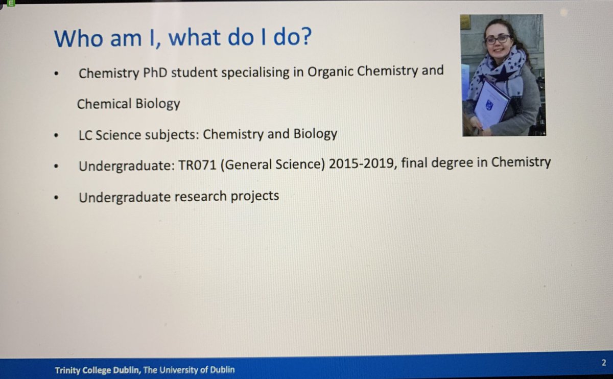 First “Stories from the Lab” session today with 17 students &amp; 1 teacher from <a href="/cc_avondale/">Avondale CC</a>, They got a PDF of the new @RSC_Ireland_Edu careers booklet &amp; great talks from <a href="/ellenfay123/">Ellen Fay</a> <a href="/inigo_iribarren/">Iñigo Iribarren</a> &amp; <a href="/Nat95gd/">It'salovestory ◟̽◞̽</a> about research &amp; experience in <a href="/TCD_Chemistry/">TCD School of Chemistry</a> #RemoteOutreach #SciComm