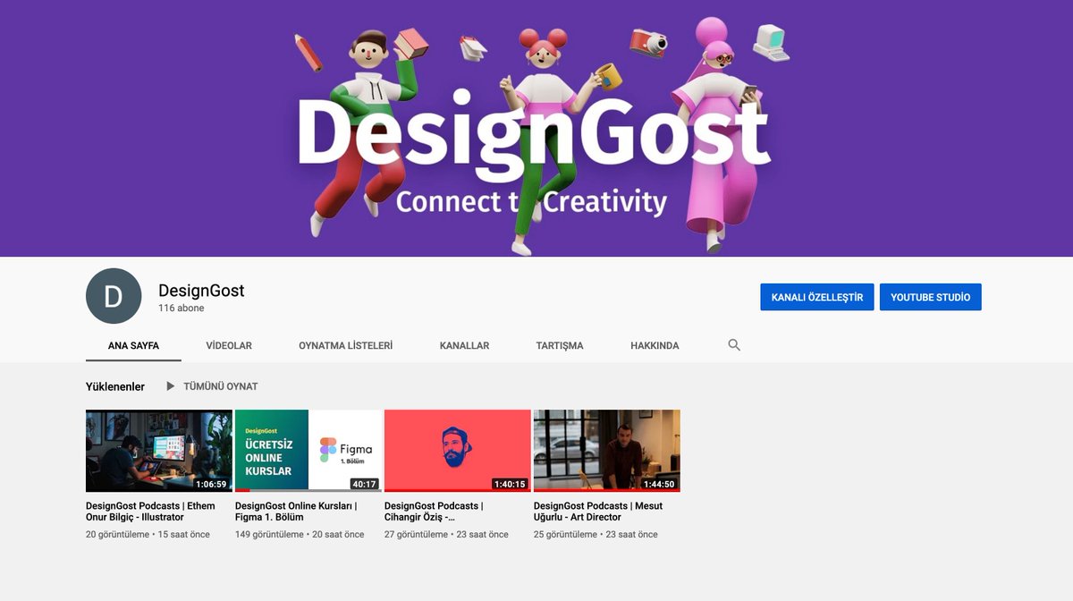 Logo ve kurumsal kimlik üzerinde çalışıyoruz fakat bekleyemedik yeni bir youtube kanalı açtık içine yeni video içerikler bile yükledik. youtube.com/channel/UCMLbZ…

DesignGost kanalında tekrar tasarım videoları yapmaya başlıyorum.