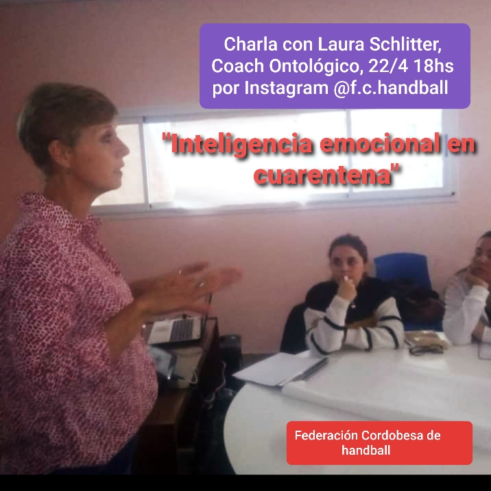 #QuedateEnCasa 
📢Charla con Laura Schlitter, coach ontológico. Desde las 18 horas el próximo miércoles en la cuenta de Instagram <a href="/f/">Fred Oliveira 🧠</a>.c.handball "Inteligencia emocional en cuarentena".

<a href="/GPJHandball/">GPJ Handball</a> <a href="/PiasHandballOk/">Pias Handball</a> <a href="/jcchandball/">JCC Handball</a> <a href="/HandballUni/">Universitario HB</a> <a href="/Handball_UNRC/">Handball UNRC</a> <a href="/parque_handball/">Parque Handball</a>