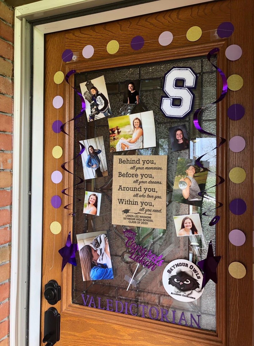 SHS Class of 2020 - We want to celebrate YOU!  If your family decorates your front door (or window) to celebrate, share it via email or dm!  We would love to share these out so our entire community can celebrate with you!  Thanks Estes &amp; Waskom families for sharing #soar2x