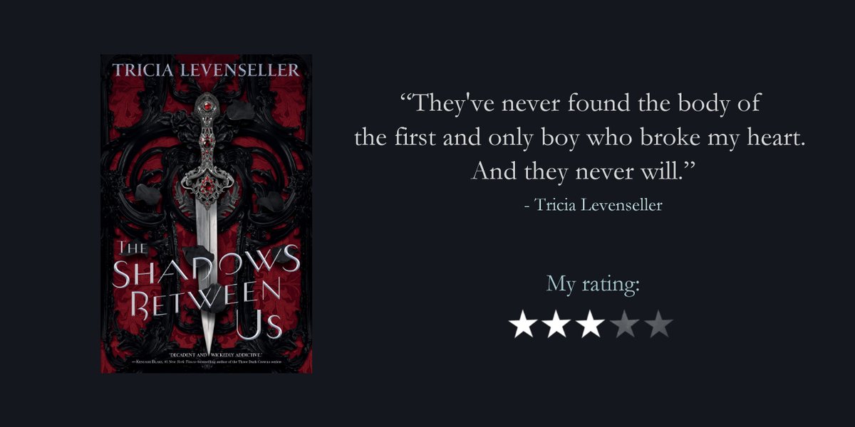 #4 The Shadows Between Us - Tricia LevensellerDramatic, entertaining and a little bit vapid; in a soap opera sort of way. I liked that the MC's personality didn't change just because her goals did.