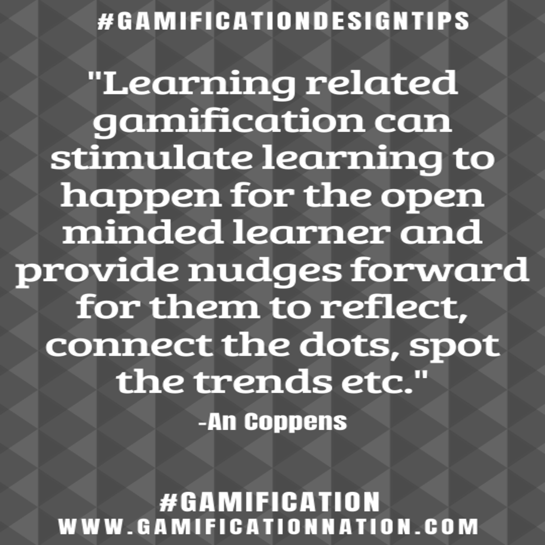 GamificationNat's tweet photo. Daily #Gamificationdesigntips: Learning related gamification can stimulate learning to happen for the open minded learner and provide nudges forward for them to reflect, connect the dots, spot the trends etc.
#Gamification #Gamificationnation #Gamedesign #Gamificationdesign https://t.co/1hcm8aWwvS