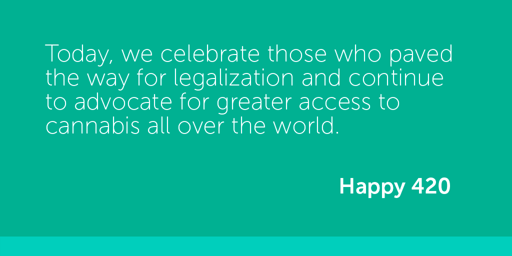 This year, we're all celebrating the historic achievements of the cannabis community a little differently. We may not be gathering at parades &amp; festivals, but we're still marking this important day from our homes. Wishing everyone a happy, healthy &amp; safe 420. #420Day #420Canada