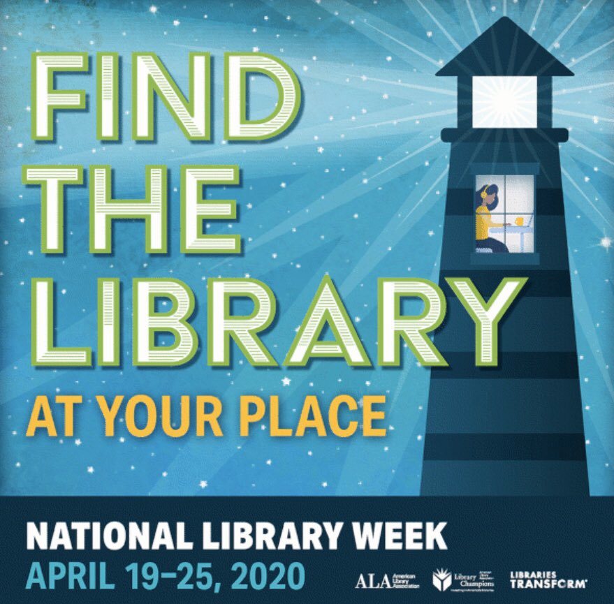 It’s National Library Week! Feel free to post about an e-book, audiobook, or how your library has made a difference while you’ve been social distancing at home. #ThankYouLibraries