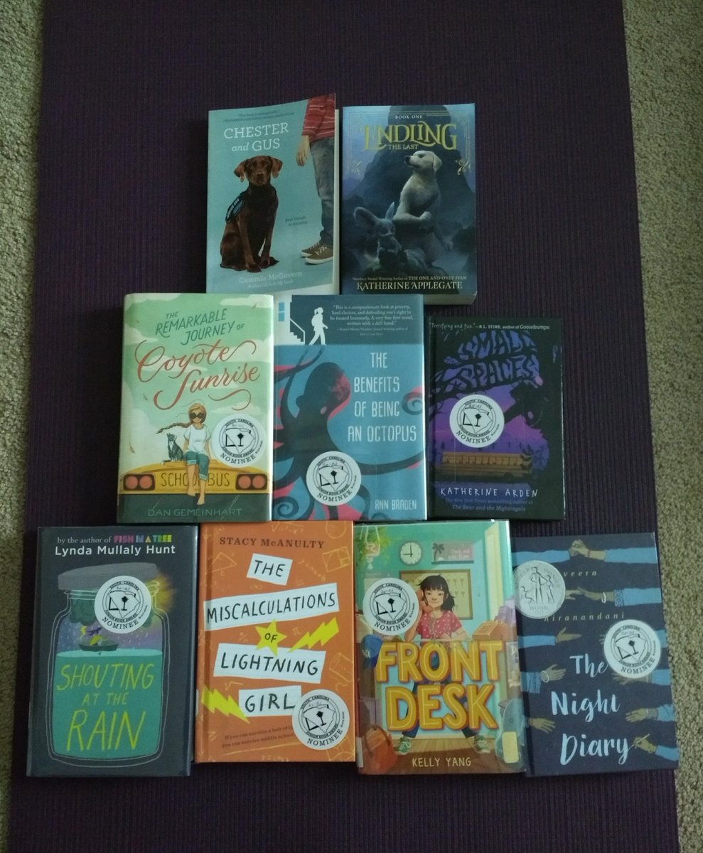 CMSEaglesRead's tweet photo. National Library Week 2020 looks a little different this year.  My pics are a random shelf and my read stack since the "break" started.  #kcsdschools #read  #NationalLibraryWeek #SCASL https://t.co/ZUdExa43mT