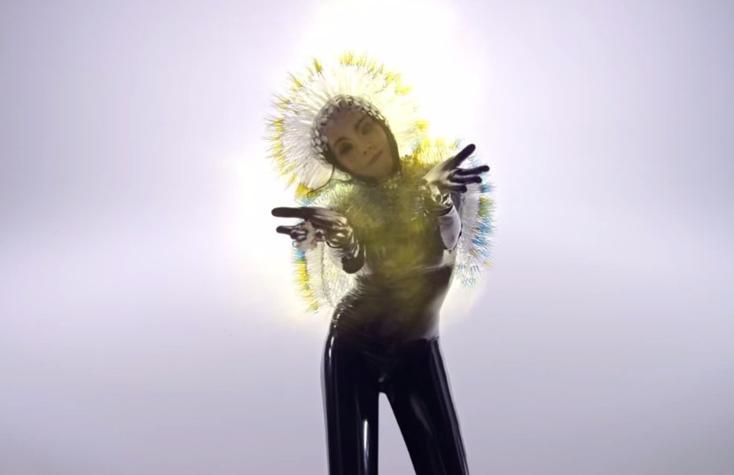 Lionsong (2015)Shot during the photoshoot for the Vulnicura album cover, it portrays Björk dancing and showing expression of anger and happiness. At one point, the singer appears in a bronze skin, while purple lights surround her.