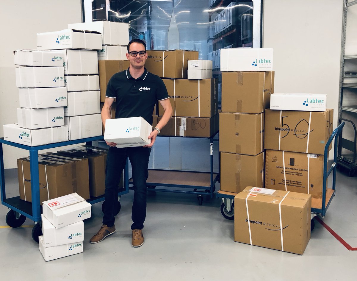 LabtecSafety's tweet photo. 20.04.2020, Heute verliessen ca. 100 Pakete unser Haus. Auch in Zeiten von Corona sind wir fleissig am Liefern und für unsere Kunden da, etwa Mundstücke, Drogentest oder Schutzmasken fanden den Weg in die ganze Schweiz. https://t.co/Aptndt5dw3