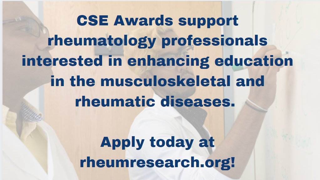 Are you a #rheumatology professional interested in enhancing education & training? Apply today for Clinician Scholar Educator Award and get funded! #RheumRFA #ClinicalEducators #Telehealth