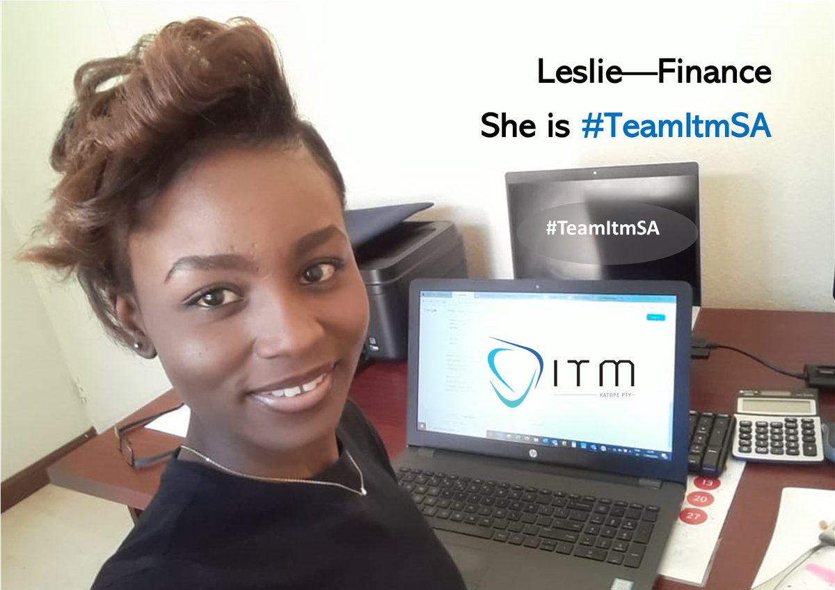 KatopeItm's tweet photo. #TeamItmSA
Meet Leslie in Finance, working in the comfort of her home. Being productive and making sure the numbers tie up. All of this while still studying towards her Masters Degree. 
She is #TeamItmSA https://t.co/vHLnpZXqFu