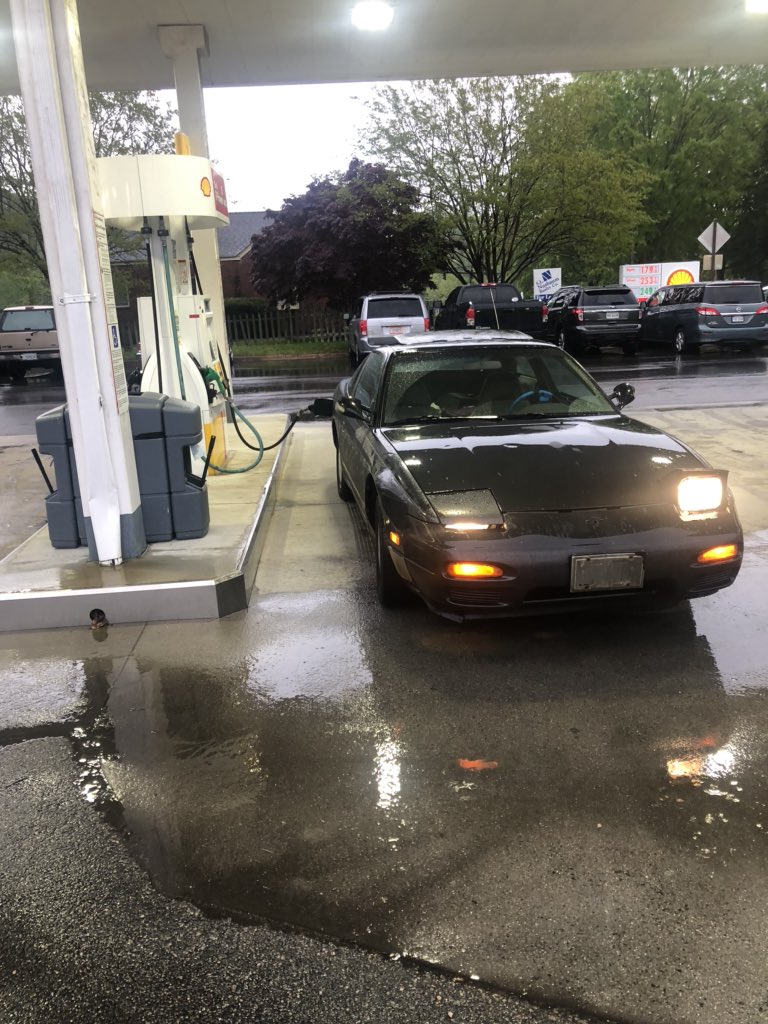 thedeaddark's tweet photo. Drinking in the rain seems to ease the pain #s13 #nissan #thirsty #gasmeup #cruise https://t.co/rz2u4OPCrj