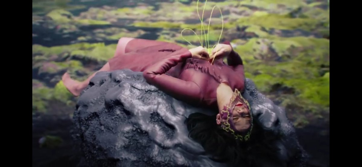 Family [Moving Album Cover] (2015)The video, used as a promotion for the release of the physical version of Vulnicura, features a shortened version of the song and shows an avatar of Björk, laid on a rock and sewing a wound on her chest
