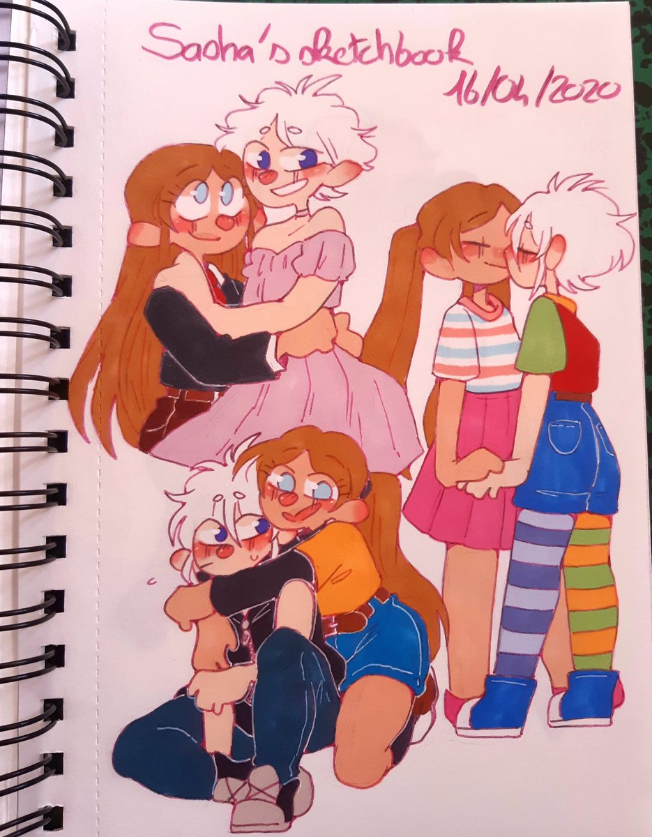 And if you don't know me I'm Sasha a trans & gay oc artist!! i mainly draw cute characters and couples and i love soft & warm colors I do both traditionnal & digital art 