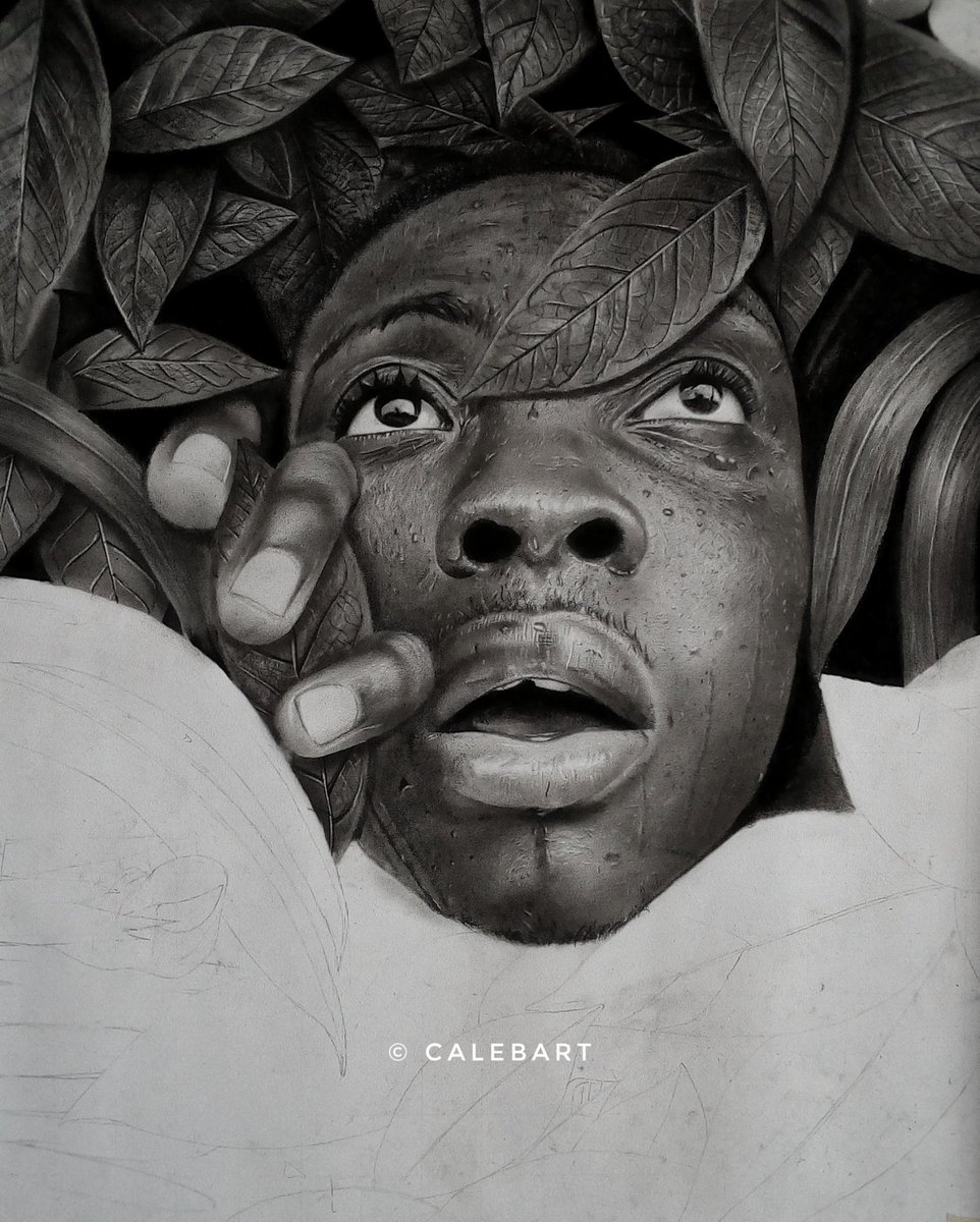 CalebartC's tweet photo. This is a self portrait of mine I drew last year using charcoal and graphite pencils which I titled "lost in the midst nowhere" 
#Work_in_progress #pencil_drawing
#Calebart_creativity #Realistic https://t.co/yeijYl3DdM