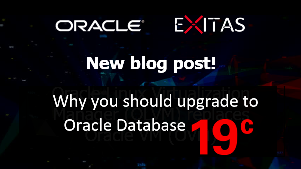 Still haven't found the time to upgrade your #Oracle #Database? ⏳

Our expert <a href="/GuyGyles/">Guy</a> shares some reasons on why you should no longer wait with upgrading to Oracle Database 19c.  🤯

exitas.be/blog/oracle-da…

#oracledatabase #19c #rdbms #oracledba