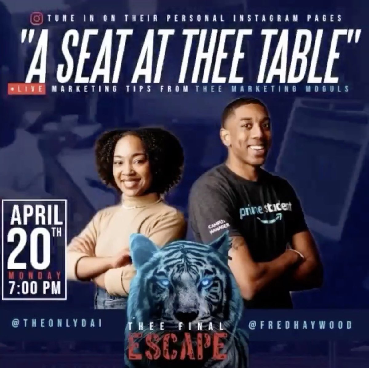 JSUSGA's tweet photo. Day One of #THEEFINALESCAPE 🤫🐅 #JSU20 https://t.co/mmVTj5mxpV