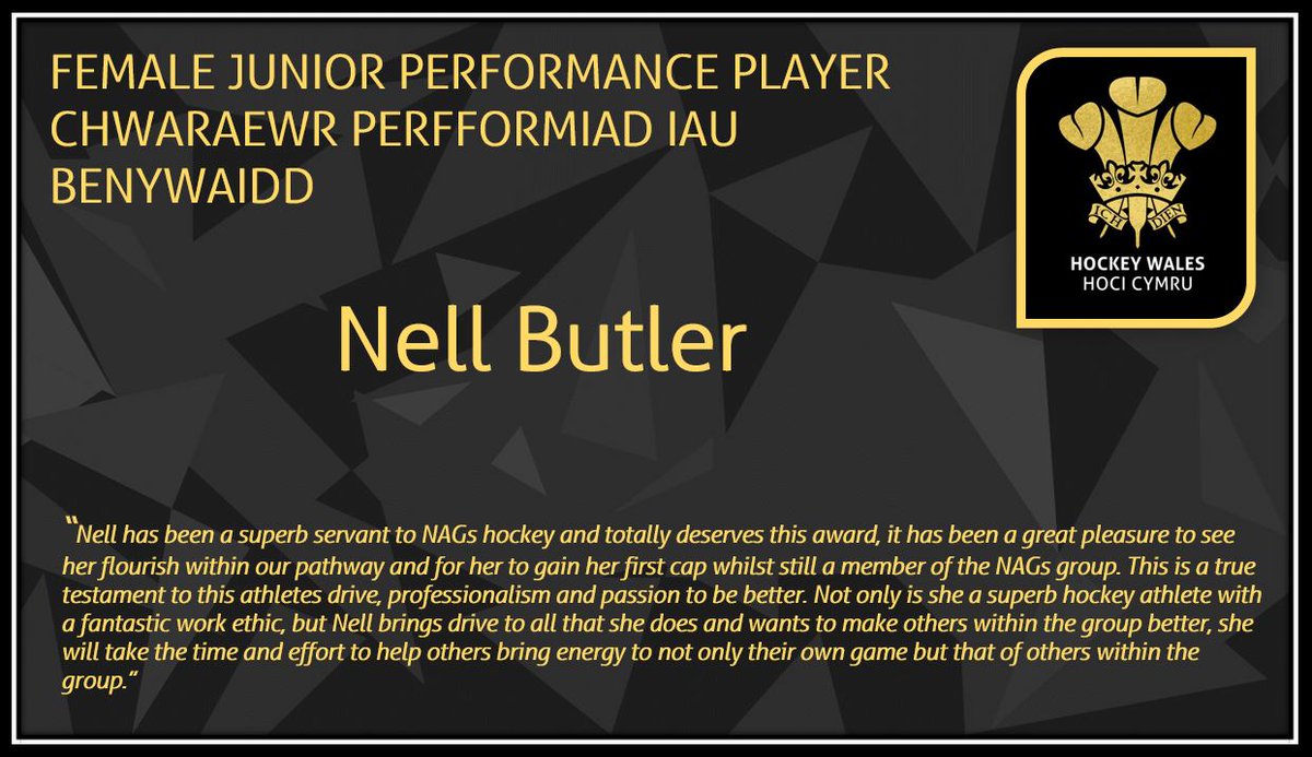 HockeyWales's tweet image. 📣 Congratulations to the Female Junior Performance Player of the Year, Nell Butler 🏑🎉

#inspiration #hockeyfamily #congratulations