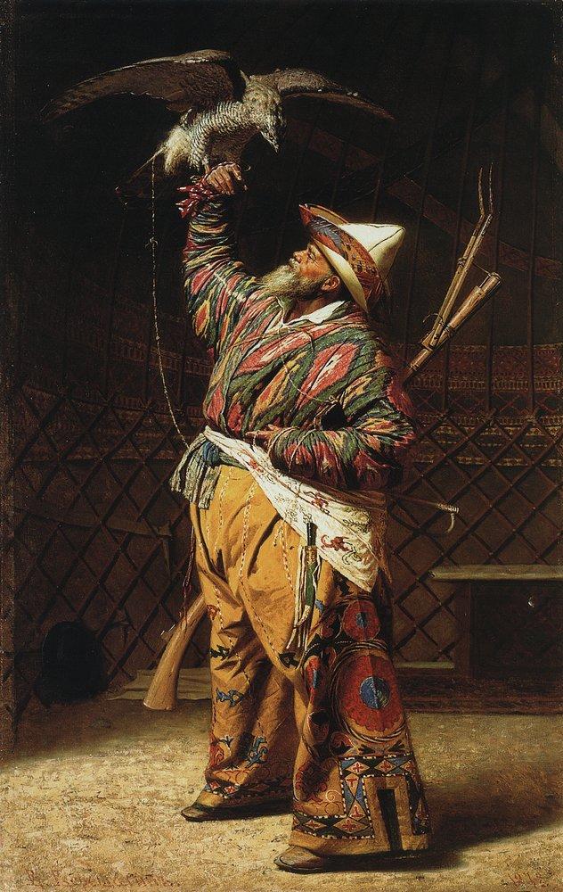 artvereshchagin's tweet photo. A rich Kyrgyz hunter with a falcon, 1871 #vasilyvereshchagin #russianart https://t.co/BNiJQSIb42