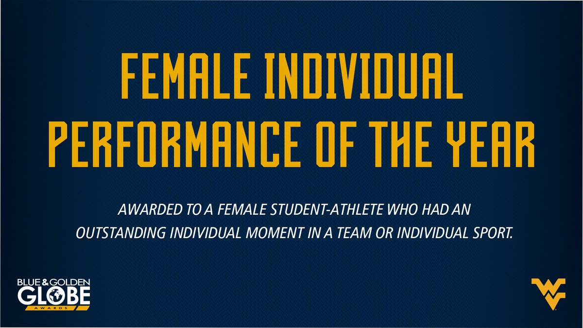 WVUSports's tweet image. These four really took their game to another level this past season. Check out our Female Individual Performance of the Year nominees! #WVUGlobes20 | #HailWV