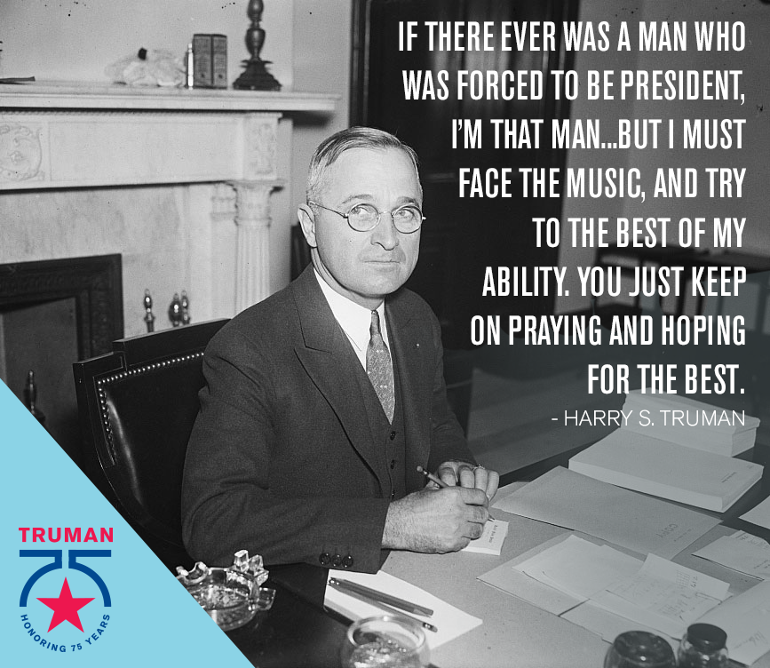 TrumanLibInst's tweet photo. 75 years ago today, Harry Truman had completed his first full week as President of the United States.
#TRUleadership #Truman75 https://t.co/VI32iYpeUJ