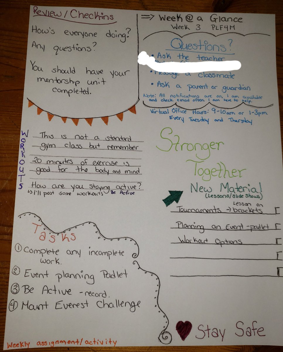 ZubsJ's tweet photo. My week at a glance looks a little different these days. Making myself as available to my students as I can. https://t.co/pDIPLnje65