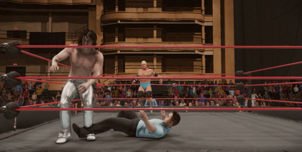 floydbanks2k26's tweet photo. It's never good once the referee is knock down. Once that happen, the #Guru was able to DDT #SimonSteele on the Ring Apron. The head of the #BCWHeavyweightChampion has to be weakened by #JonPatterson. #BCWHeavyweightTitle
#BCW #BCW90s #WWE2K19 #XboxShare #BCWMedia #BCWUniverse https://t.co/hWiP9j3uSZ