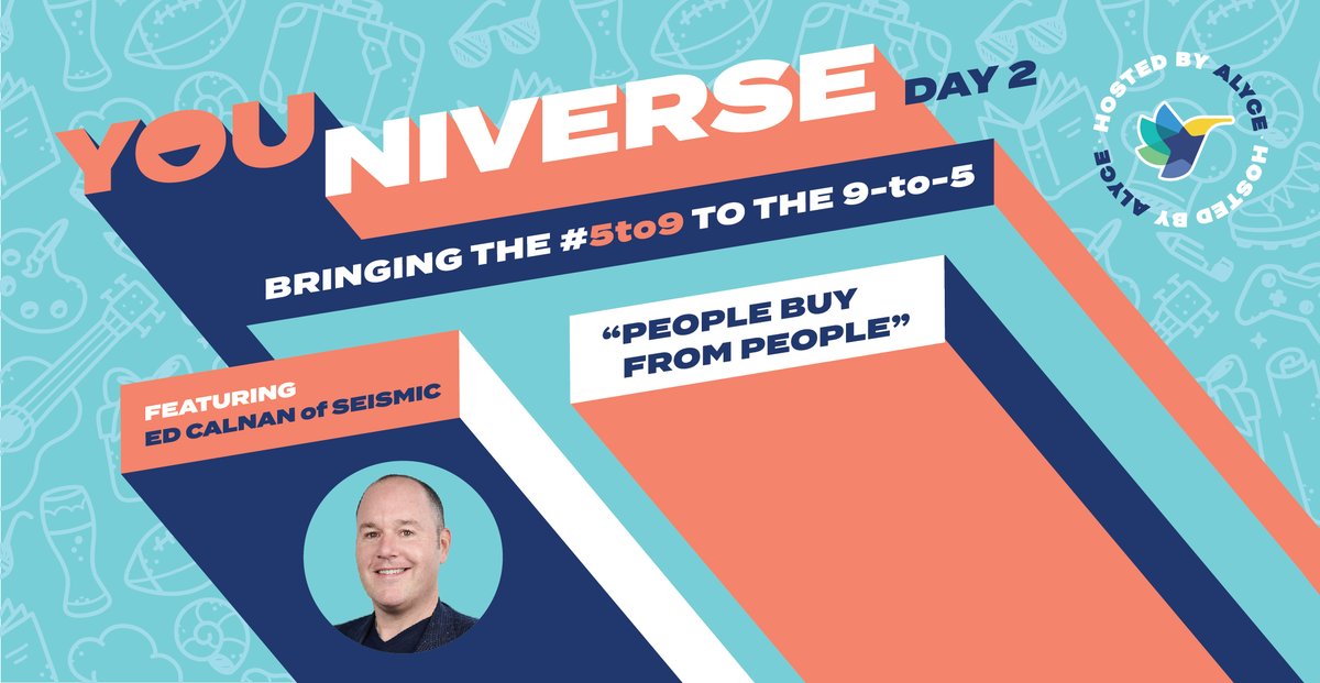 SeismicSoftware's tweet photo. .@AlyceGifts YOUniverse celebrates the personal just as much as the professional. Join Seismic cofounder and CRO @ecalnan next week to learn about selling not just to an organization, but to a person. #5to9 https://t.co/HsuHhCyy8R https://t.co/Ky1deqr6XU