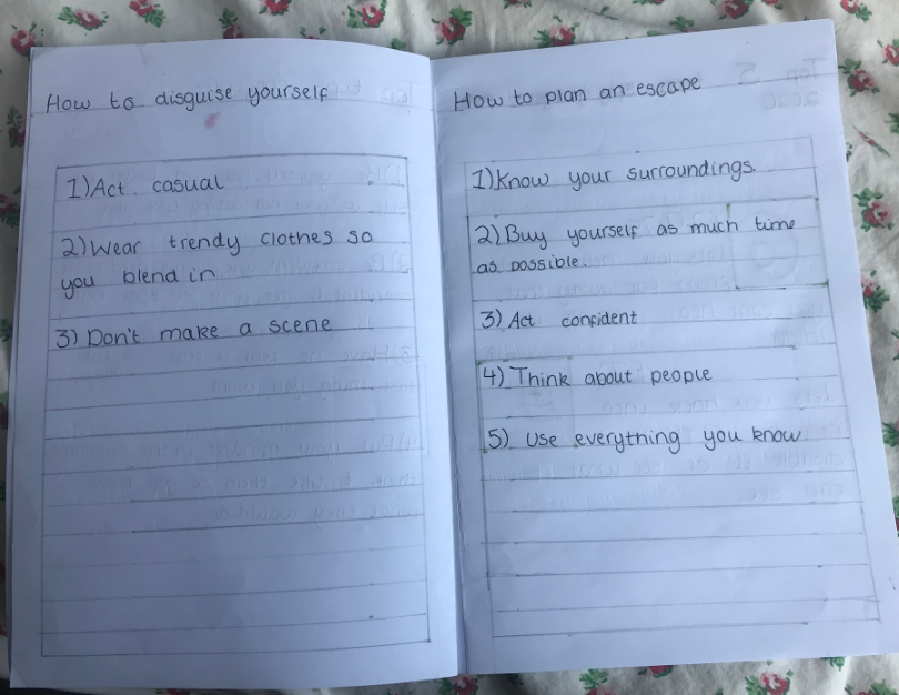 DenbighHighSch's tweet image. Sharing some brilliant work from Year 7 - this is some of Christabelle's excellent spy project in English.  Well done! #LockdownWork #IndependentLearning #BelieveExceed