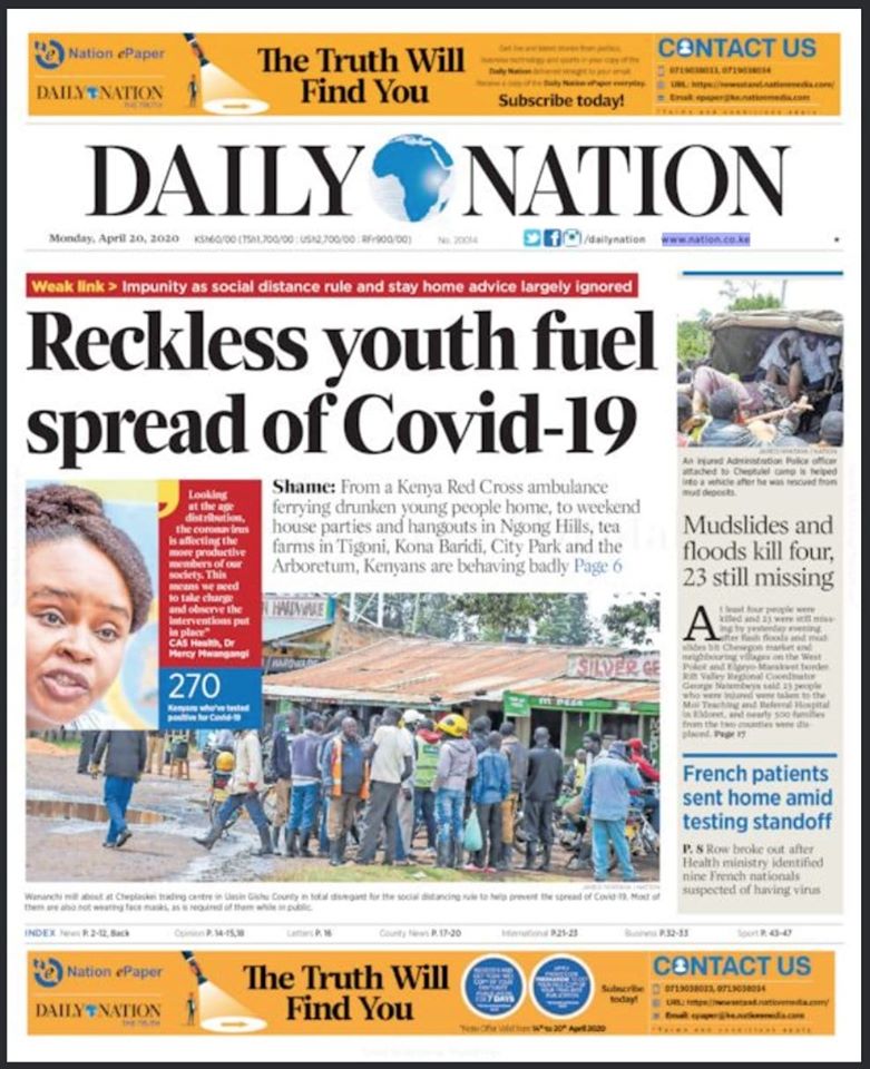 THREAD: 1.The  @dailynation's RECKLESS headline today is not unexpected. It is part of its historical and sustained attack on the Kenyan people.  @MutemiWaKiama  @Maskani254  @BettieWaShiro  @AshaJaffar  @vinnotiskot  @mumbir  @ndukoomatigere  @NyoikeTj  #covid19kenya  #covid_19Ke  #COVID19