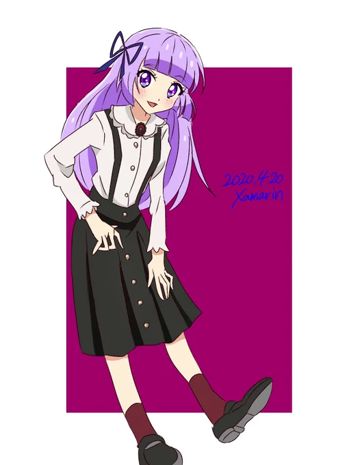 お題 スミレちゃん?

 #アイカツ版深夜の真剣お絵描き60分一本勝負 
