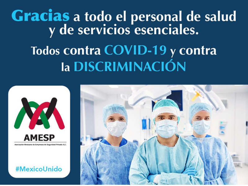 AMESP_oficial's tweet photo. Las #71EmpresasAMESP agradecen al personal de salud y servicios esenciales.

#TodosSomosASUME
#YaSomos71 #UnidosPorUnMéxicoSeguro #TodosSomosAMESP #FuerzaAMESP #SeguridadPrivada #YoMeQuedoEnCasa #TuMeCuidasYoTeCuido #UnidosPorUnMismoFin #HoySomosUnSoloEquipo #COVID19 https://t.co/CxlnuDCgWt