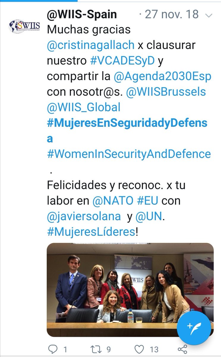 mariancaracuel's tweet photo. @NATORomeroC @rielcano @NATO @ADESyD2011 @SWIIS2011 @NATO1325 #MujeresEnSeguridadyDefensa #WomeninSecurityAndDefence #WomenISTEMSD #CSAP1325 #MMP1325 #DóndeEstánEllas https://t.co/gvt9pkTfkN