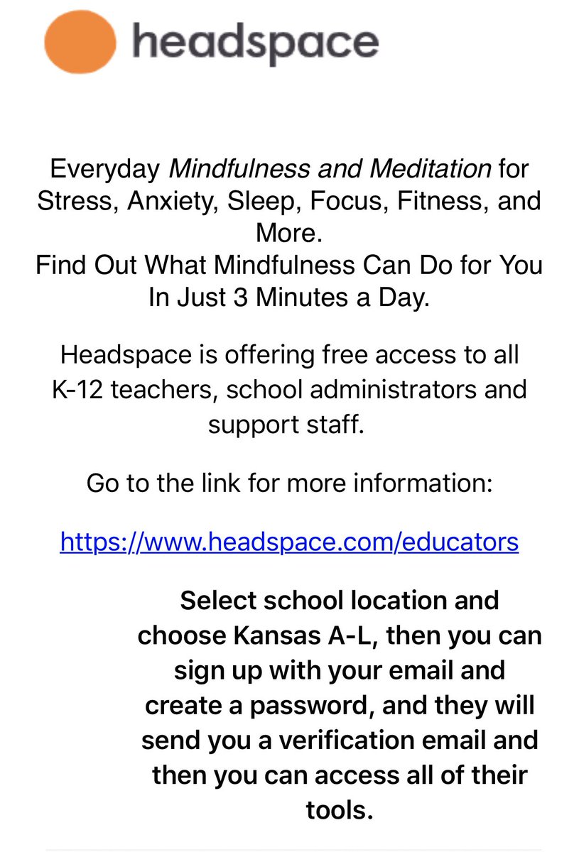 KCKPSHR's tweet photo. Did you take advantage of the Friday Wellness Tip of the Day last week?  We’ve joined forces with our Communications Team and Wellness Partners to make sure all staff are informed about these great offerings. Did you try @Headspace? We’d love to hear from you! #work4kckps https://t.co/XIBi9OWOZ1