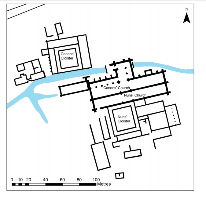 Sempringham Priory! The hometown of St Gilbert and the motherhouse of his Gilbertines! It was one of 11 Gilbertine double houses with separate buildings for men and women who shared the church. Had to lay down the excavation over the earthwork and then work it out from that.