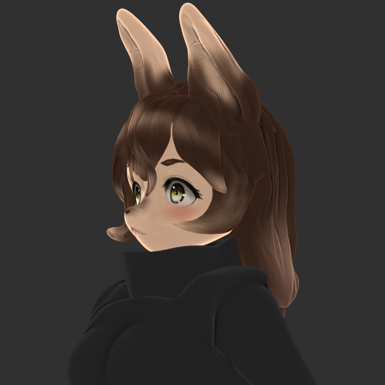 「マズルの形状は大体決まったのですが今度は髪が上手く作れなくて絶望していますどうし」Hawthornのイラスト