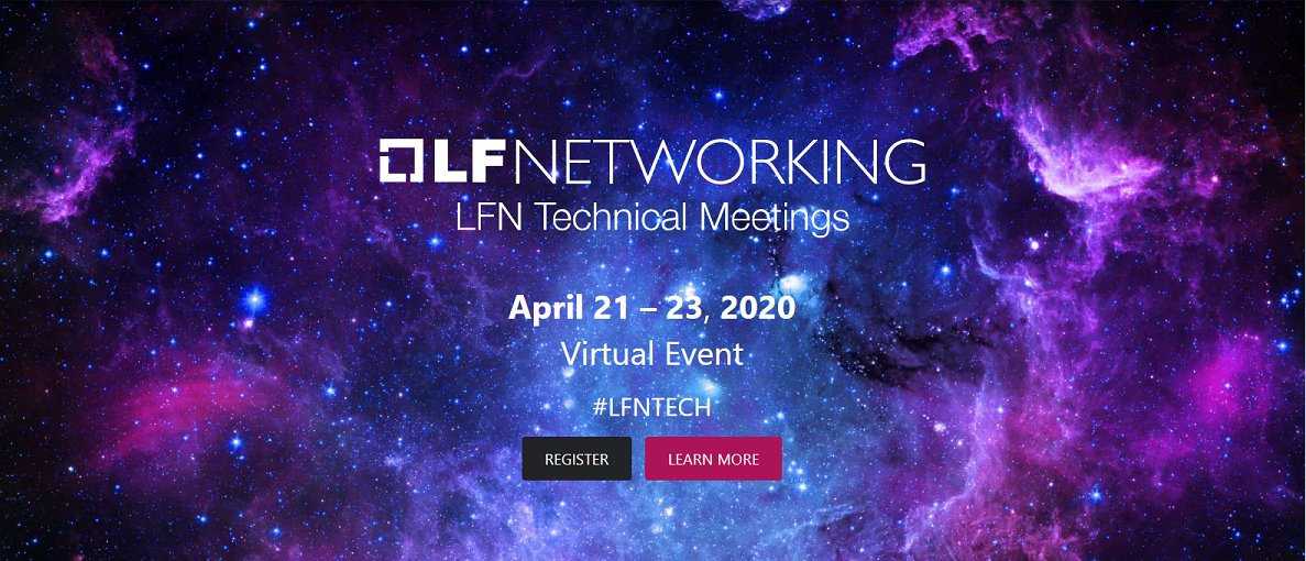 LF_Networking's tweet photo. LFN Technical Meetings are going virtual! The CNTT/OPNFV and ONAP meets are happening concurrently April 21 – 23. Registration and Details: https://t.co/ECRDHdXYnL #LFN #learnlinux #networking #LFNTech https://t.co/jZDoyIz12k