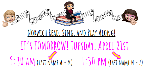 Excited to see friends from Norwich! See Mrs. Kennedy's music course for the entry codes! BRING something you can TOSS to the party! Like a bean bag, stuffed animal, ball etc! <a href="/miss_palguta/">Miss Palguta</a> <a href="/norfinneran/">stephanie finneran</a> <a href="/Mrs_McKinley2/">Mrs. McKinley</a> <a href="/lvs2teachmc/">Diana McCreary</a> <a href="/MsWaltonsWorld/">Miss Walton</a>  <a href="/GermaineNor5th/">Mrs. Germaine</a> @Norwich_PTO