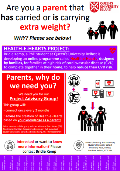 bridie kemp (@bridiekemp) on Twitter photo As part of my PhD study, I need parents (have a child aged 5-17 years) in Belfast to be a part of my Project Advisory Group! If anyone is interested (or knows anyone who might be interested) please let me know at bkemp01@qub.ac.uk! Feel free to share! Thank you! 😀👩🔬#QUBResearch As part of my PhD study, I need parents (have a child aged 5-17 years) in Belfast to be a part of my Project Advisory Group! If anyone is interested (or knows anyone who might be interested) please let me know at bkemp01@qub.ac.uk! Feel free to share! Thank you! 😀👩🔬#QUBResearch