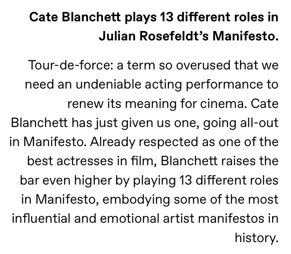 1. She’s the best actress in the world.