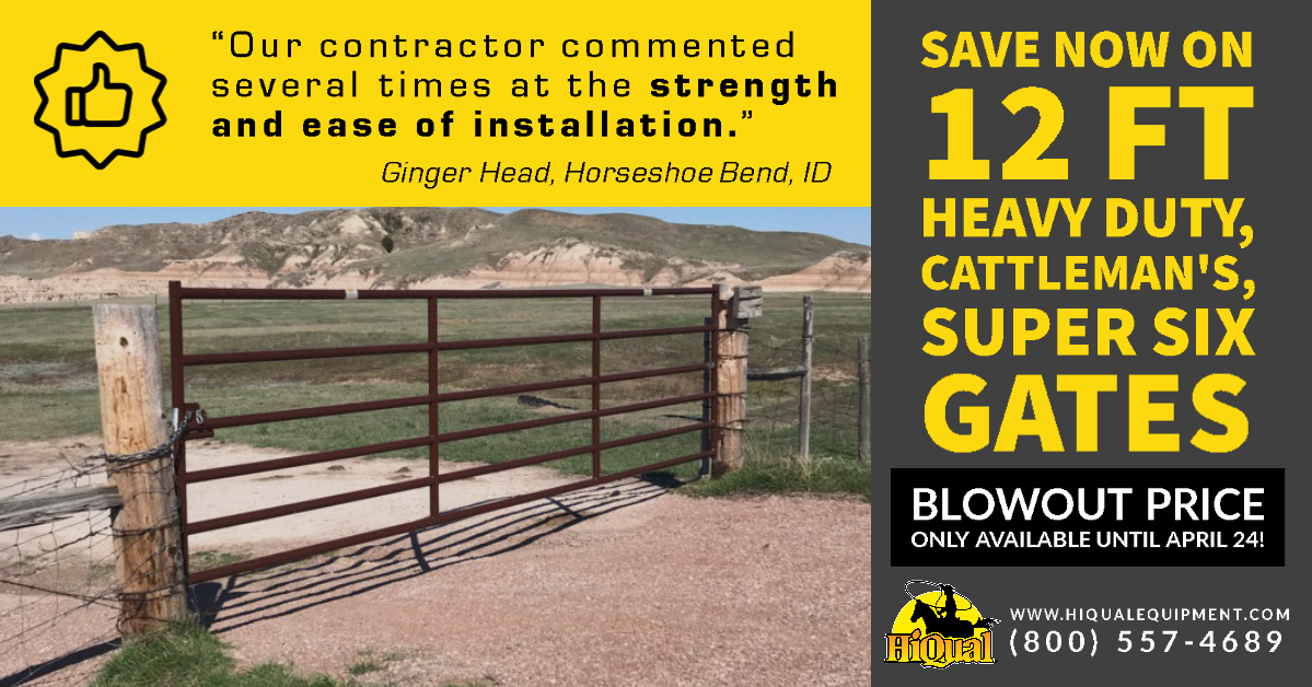 HiQualEquipment's tweet photo. π£ #FlashSale on select 12ft #HiQual Gates going on this week! Contact your local #HiQualEquipment or #SiouxSteel dealer to receive blowout pricing on your #LifetimeWarranty 12ft 2" Gates! Or call us at 1-877-782-3073 or 1-800-557-4689 to locate a dealer in your area. https://t.co/muBLJugt5D