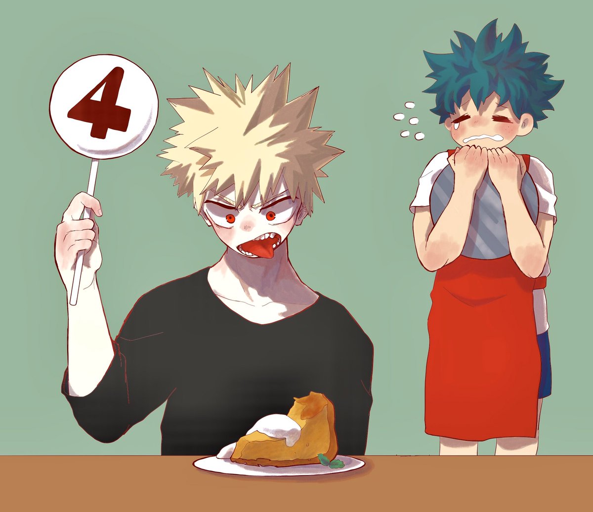 手づくりケーキをなんだかんだ言って食べてくれるかっちゃん
 #爆豪勝己爆誕祭2020 