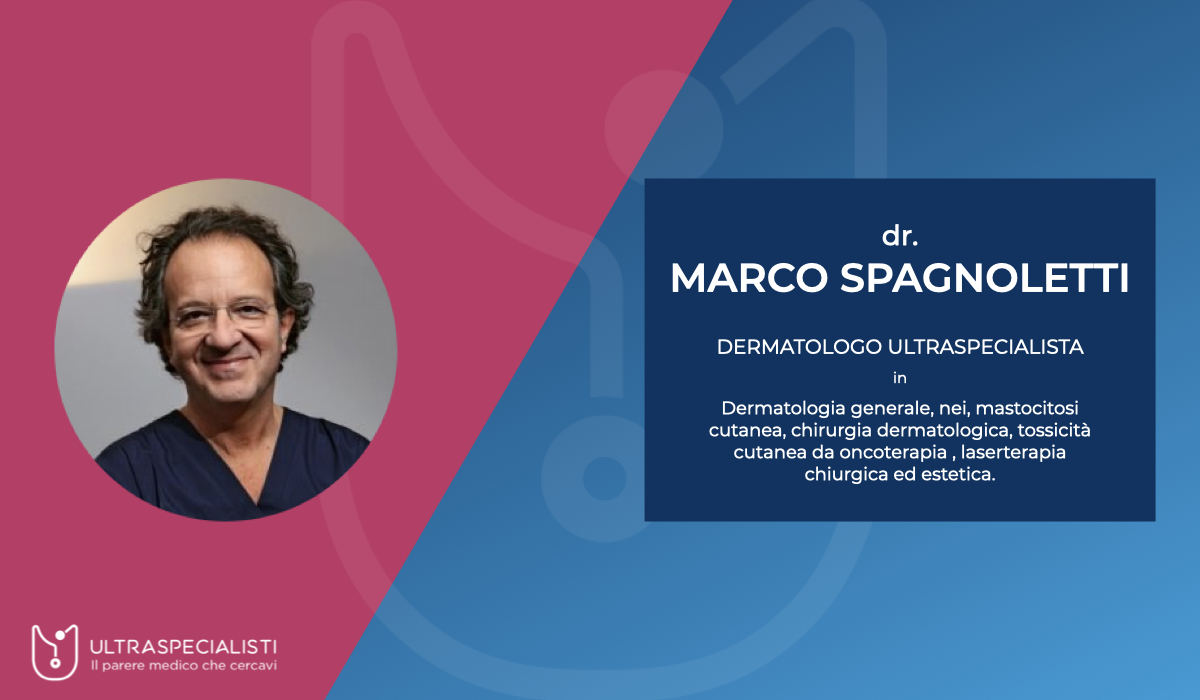 Anche il dr. Marco Spagnoletti è su <a href="/UltraSpecIT/">Ultraspecialisti</a>!

Il dr. Spagnoletti, dermatologo, è specialista in dermatologia generale, chirurgia dermatologica, nei e laserterapia, e svolge attività clinica incentrata su linfomi cutanei e mastocitosi cutanee.

Info 👉 bit.ly/Spagnoletti_CV