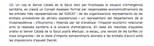 La Gemma fa les preguntes pertinents. Caldrà estar atents al que diu el punt 10 del Decret de Salut. Crec que aquí estarà la clau: