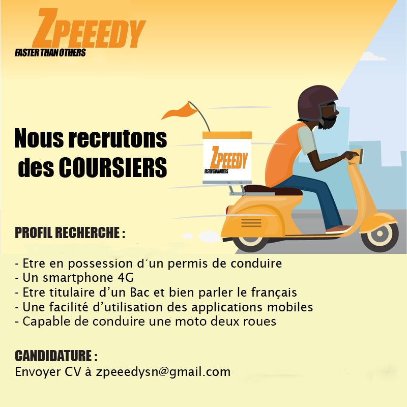 ZpeeedySn's tweet photo. Prêt pour une nouvelle aventure ??? Rejoins la team ZPEEEDY en envoyant ton CV à zpeeedysn@gmail.com
#Zpeeedy
#Faster_than_others https://t.co/SBWMn7p2Ze